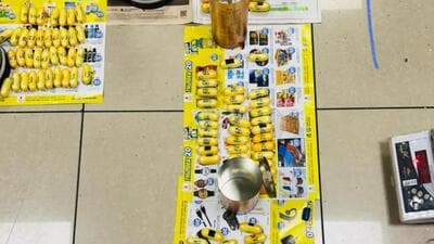Woman tries to smuggle in cocaine worth ₹62.6 crore in biscuit boxes, caught at Mumbai airport Woman tries to smuggle in cocaine worth ₹62.6 crore in biscuit boxes, caught at Mumbai airport
