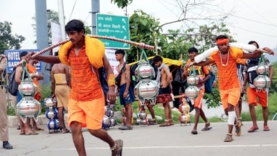 The kanwar yatra, which began on July 11, will culminate on July 23 on Shivratri. (ANI)
