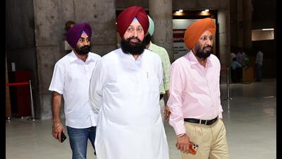 Leader of Opposition Partap Singh Bajwa on the last day of the special session of Punjab Vidhan Sabha in Chandigarh on Tuesday. (Ravi Kumar/Hindustan Times) Leader of Opposition Partap Singh Bajwa on the last day of the special session of Punjab Vidhan Sabha in Chandigarh on Tuesday. (Ravi Kumar/Hindustan Times)