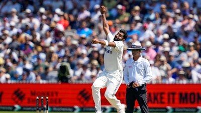 India's Jasprit Bumrah bowls a delivery on the fourth day of the third test cricket match between India and England, at the Lord's Cricket Ground (PTI) India's Jasprit Bumrah bowls a delivery on the fourth day of the third test cricket match between India and England, at the Lord's Cricket Ground (PTI)