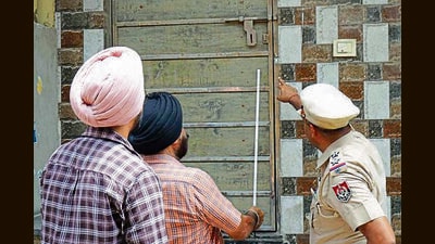 Police investigating the spot where the firing incident took place in Ludhiana’s Jawahar Nagar on Tuesday. (HT Photo) Police investigating the spot where the firing incident took place in Ludhiana’s Jawahar Nagar on Tuesday. (HT Photo)