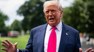 Trump had earlier gone on Truth Social to ask his ‘boys and gals’ to lay off Bondi. (Bloomberg) Trump had earlier gone on Truth Social to ask his ‘boys and gals’ to lay off Bondi. (Bloomberg)