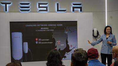 Tesla Senior Regional Director Isabel Fan at the showroom in Bandra Kurla Complex (Satish Bate/ Hindustan Times) Tesla Senior Regional Director Isabel Fan at the showroom in Bandra Kurla Complex (Satish Bate/ Hindustan Times)