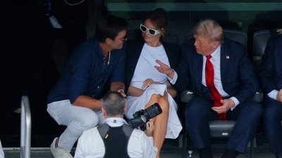 Former quarterback Tom Brady with U.S. President Donald Trump and first lady Melania Trump (REUTERS)