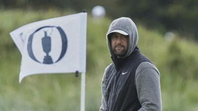 US world No.1 Scottie Scheffler during a practice round for the Open championship at the Royal Portrush Golf Club, Northern Ireland on Tuesday. (AP) US world No.1 Scottie Scheffler during a practice round for the Open championship at the Royal Portrush Golf Club, Northern Ireland on Tuesday. (AP)