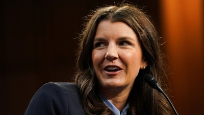 FILE PHOTO: Whitney D. Hermandorfer testifies before a Senate Judiciary Committee hearing on her nomination to serve on the Cincinnati-based 6th U.S. Circuit Court of Appeals, on Capitol Hill in Washington, D.C., U.S., June 4, 2025. REUTERS/Nathan Howard/File Photo (REUTERS)