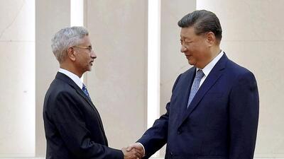 Union external affairs Minister S Jaishankar during a meeting with the Chinese President Xi Jinping, in Beijing. (PTI/@DrSJaishankar) Union external affairs Minister S Jaishankar during a meeting with the Chinese President Xi Jinping, in Beijing. (PTI/@DrSJaishankar)