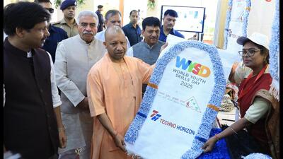 Uttar Pradesh CM Yogi Adityanath at an event marking the World Youth Skills Day in Lucknow on July 15. (HT photo) Uttar Pradesh CM Yogi Adityanath at an event marking the World Youth Skills Day in Lucknow on July 15. (HT photo)