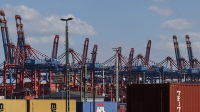 The port in Hamburg, Germany. EU states are debating how to respond to U.S. tariffs. The port in Hamburg, Germany. EU states are debating how to respond to U.S. tariffs.
