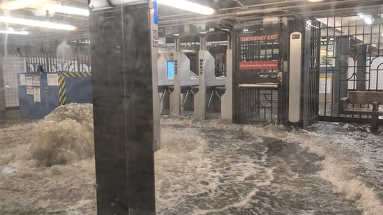 As water flowed into the station, passengers inside the train &nbsp;kneeled on their seats. In the Harlem district of New York, authorities confirmed to NewsNation station WPIX that at least one person required hospitalization for storm-related injuries.( via REUTERS)