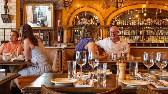 People dining at Gemma, an Italian restaurant in Manhattan’s Bowery Hotel.