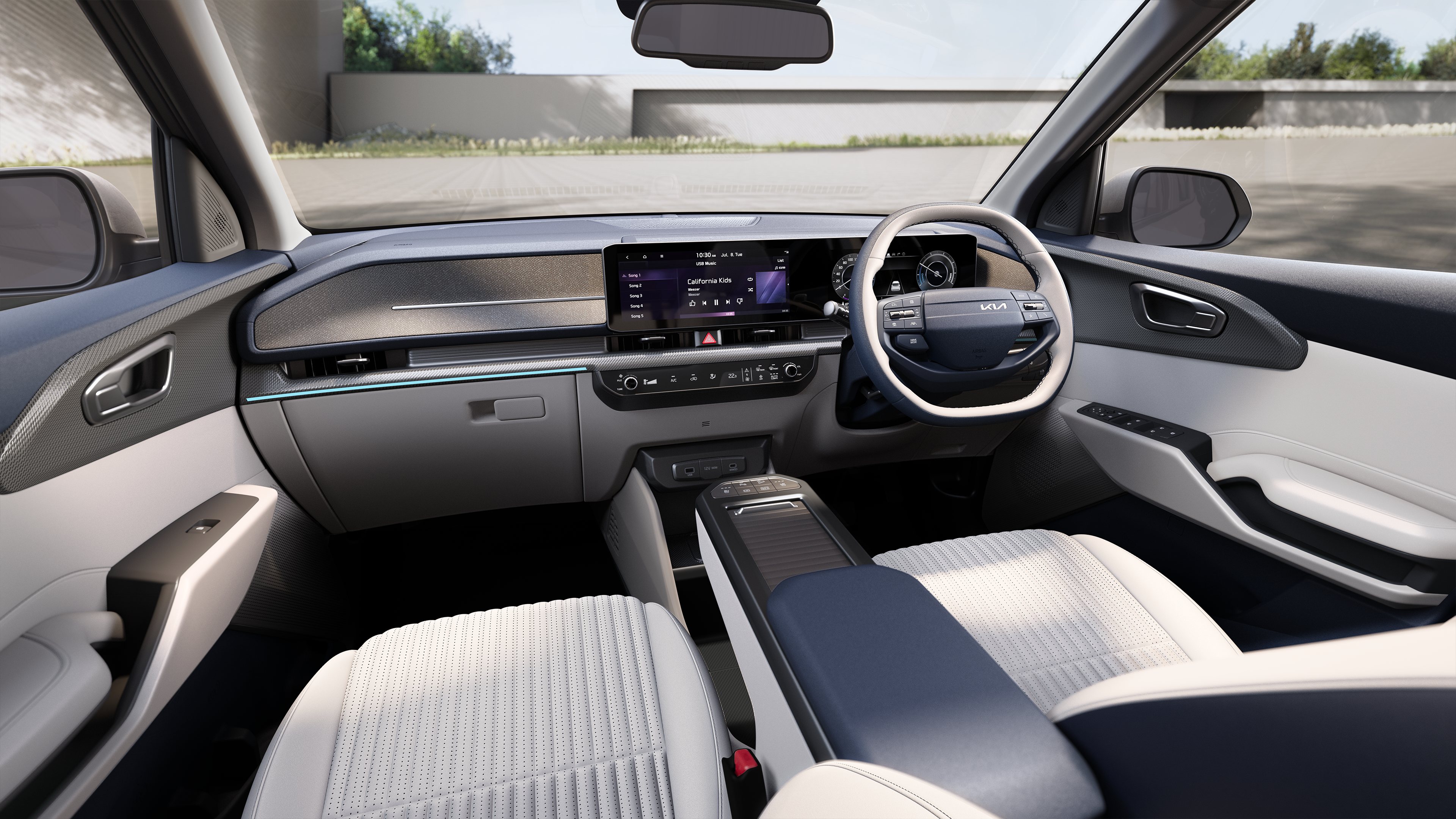 The dashboard layout is the same but the gear shifter has been moved to the steering column
