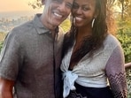 Former US president Barack Obama with wife Michelle Obama