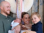 Emilie Kiser, with husband Brady Kiser and their children. Emilie Kiser, with husband Brady Kiser and their children.