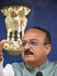 Delhi home minister Ashish Sood addresses a press conference. (Sanchit Khanna/HT Photo)