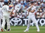 England captain Ben Stokes, right, reacts as India's captain Shubman Gill, left, runs between the wickets during third cricket Test match