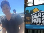 The suspect's photo released by FBI (L, source: FBI Los Angeles) and the Glass House Farms where the raid took place (Source: AFP) 