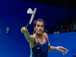 PV Sindhu in action.