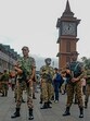 Security personnel keep vigil amid heightened security during the ongoing Amarnath Yatra, in Srinagar, on Tuesday. (PTI)