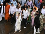 CM Mamata Banerjee and MP Abhishek Banerjee lead a rally against alleged attack on Bengali speaking people in other states in Kolkata on July 17 CM Mamata Banerjee and MP Abhishek Banerjee lead a rally against alleged attack on Bengali speaking people in other states in Kolkata on July 17
