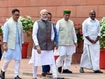Prime Minister Narendra Modi during the Budget session of the Parliament in New Delhi.