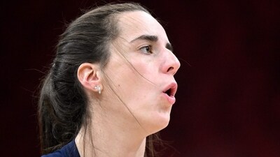 Caitlin Clark was visibly upset after her injury. (Getty Images via AFP) Caitlin Clark was visibly upset after her injury. (Getty Images via AFP)