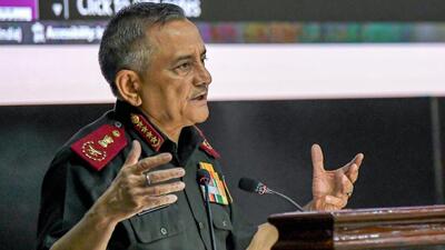 Chief of Defence Staff General Anil Chauhan speaks during the workshop cum exhibition on indigenisation of critical components currently being imported from foreign OEMs in the areas of UAV & C-UAS, at the Manekshaw Centre in New Delhi on Wednesday. (ANI) Chief of Defence Staff General Anil Chauhan speaks during the workshop cum exhibition on indigenisation of critical components currently being imported from foreign OEMs in the areas of UAV & C-UAS, at the Manekshaw Centre in New Delhi on Wednesday. (ANI)