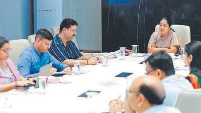 Delhi CM Rekha Gupta during a meeting on vector borne diseases on Wednesday. (HT Photo) Delhi CM Rekha Gupta during a meeting on vector borne diseases on Wednesday. (HT Photo)