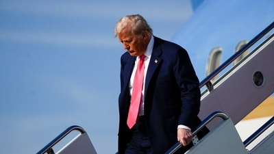 US President Donald Trump disembarks Air Force One upon his arrrival from Pennsylvania, at Joint Base Andrews, Maryland, US, July 15, 2025. (Reuters)