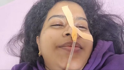 Elizabeth Udayan posted a video from the hospital with a tube inserted in her nose.