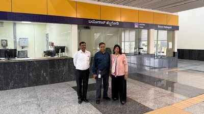 Biocon chairperson Kiran Mazumdar-Shaw at Hebbagodi metro station in Bengaluru. Biocon chairperson Kiran Mazumdar-Shaw at Hebbagodi metro station in Bengaluru.