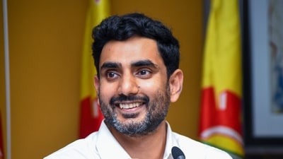 Nara Lokesh had pitched aerospace firms to shift plans to Andhra Pradesh after the Karnataka government's rollback on the land acquisition plan near Bengaluru airport. (HT Photo)