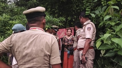 The woman, Nina Kutina, 40, was found in the cave by a police team from Gokarna station during a routine safety patrol (PTI) (HT_PRINT) The woman, Nina Kutina, 40, was found in the cave by a police team from Gokarna station during a routine safety patrol (PTI) (HT_PRINT)