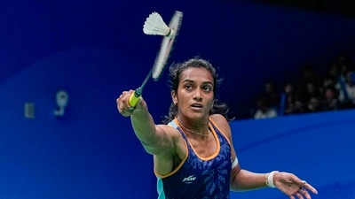 PV Sindhu in action. (PTI) PV Sindhu in action. (PTI)