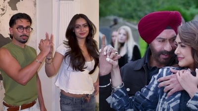 Orry and Nysa doing Ajay Devgn's viral step