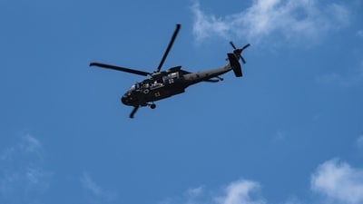Choppers with rescue personnel onboard continue their operations throughout Texas, in search of those who never returned after the deadly floods swept through the region. (Eli Hartman/Bloomberg) Choppers with rescue personnel onboard continue their operations throughout Texas, in search of those who never returned after the deadly floods swept through the region. (Eli Hartman/Bloomberg)