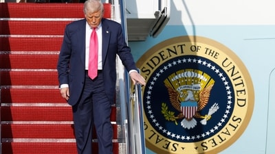Donald Trump walks down the stairs of Air Force One upon his arrival at Joint Base Andrews, Md., Tuesday, July 15 (AP) Donald Trump walks down the stairs of Air Force One upon his arrival at Joint Base Andrews, Md., Tuesday, July 15 (AP)