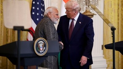 US President Donald Trump and PM Narendra Modi during a news conference in the East Room of the White House in Washington DC on February 13, 2025. (File/Bloomberg) US President Donald Trump and PM Narendra Modi during a news conference in the East Room of the White House in Washington DC on February 13, 2025. (File/Bloomberg)