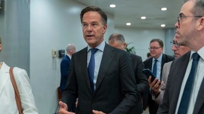 NATO Secretary General Mark Rutte warned India, China and Brazil of secondary sanctions if a peace deal for Ukraine was not made in the next 50 days. (AP) NATO Secretary General Mark Rutte warned India, China and Brazil of secondary sanctions if a peace deal for Ukraine was not made in the next 50 days. (AP)
