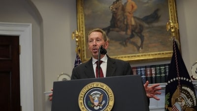 Oracle co-founder Larry Ellison speaking at the White House in January. Oracle co-founder Larry Ellison speaking at the White House in January.