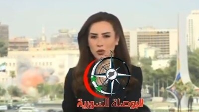 In the video, the reporter is seen calmly talking to a camera when suddenly an explosion blows up a building behind her. (Screengrab/X/@Israel_katz) In the video, the reporter is seen calmly talking to a camera when suddenly an explosion blows up a building behind her. (Screengrab/X/@Israel_katz)