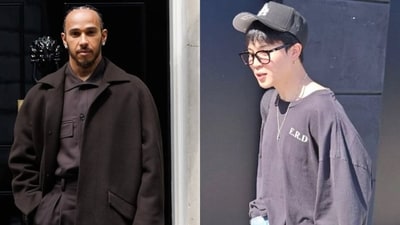 Lewis Hamilton and Jimin Lewis Hamilton and Jimin