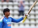 India's Vaibhav Suryavanshi celebrates