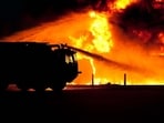 A massive fire broke out at a shopping mall in Iraq.