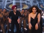 Ajay Devgn and Mrunal Thakur's stills from The Po Po song. Ajay Devgn and Mrunal Thakur's stills from The Po Po song.