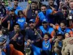 India Champions celebrate their trophy win at World Championship of Legends in 2024. India Champions celebrate their trophy win at World Championship of Legends in 2024.