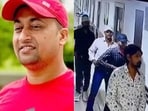 Chandan Mishra (left), and (right) a CCTV grab of the five men who shot him dead inside a Patna hospital on Thursday. Chandan Mishra (left), and (right) a CCTV grab of the five men who shot him dead inside a Patna hospital on Thursday.