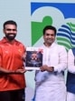 PR Sreejesh (extreme left) at the launch of the 20th edition of Vedanta Delhi Half Marathon 2025. (ANI)