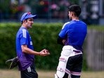 India head coach Gautam Gambhir with captain Shubman Gill during a training session in Beckenham India head coach Gautam Gambhir with captain Shubman Gill during a training session in Beckenham
