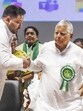 RJD chief Lalu Prasad with party leaders Tejashwi Yadav and Rabri Devi at the National Council Meeting of Rashtriya Janata Dal (RJD), in Patna, on July 5. (PTI) RJD chief Lalu Prasad with party leaders Tejashwi Yadav and Rabri Devi at the National Council Meeting of Rashtriya Janata Dal (RJD), in Patna, on July 5. (PTI)
